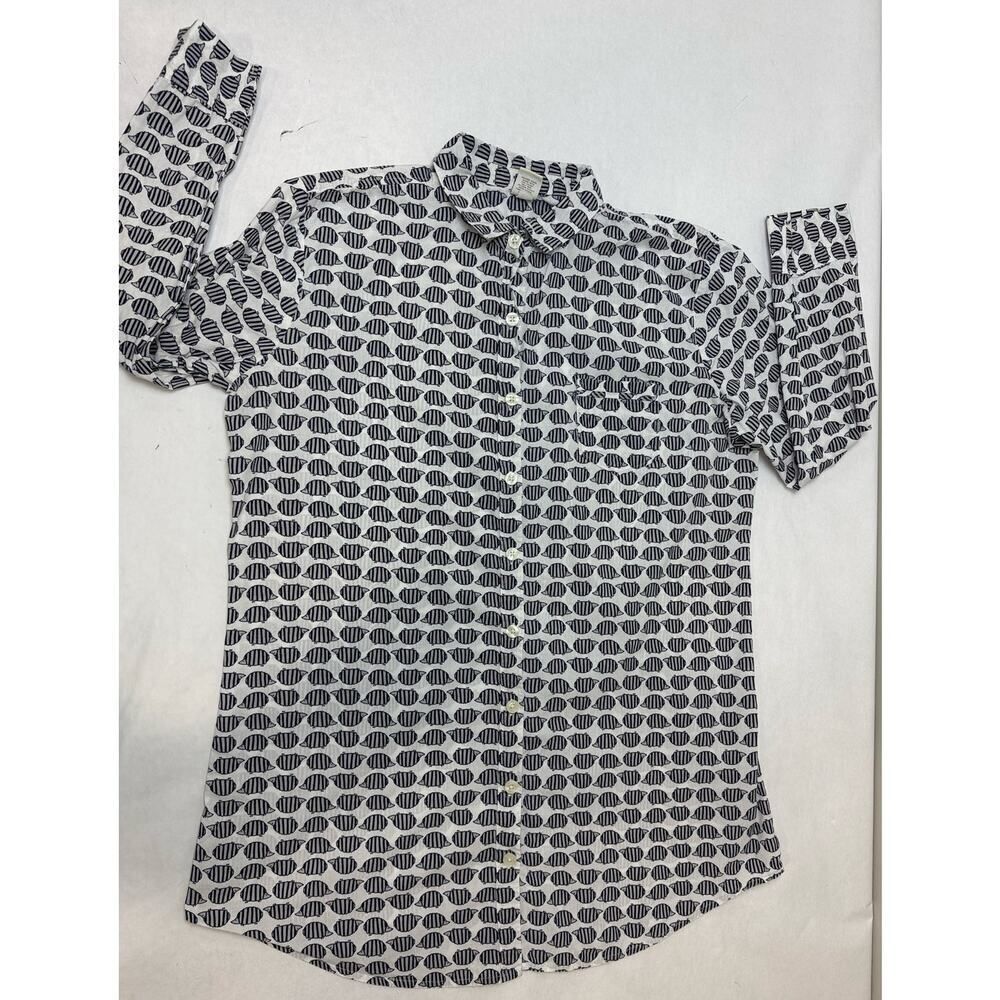 Hedgehog Twee Print Button Down Shirt 100% Cotton Sonoma - Size Large Women